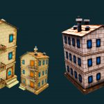 low poly 3d game props and weapons for stylized or mobile games