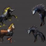 2d character and creature concept art for game design and modeling references
