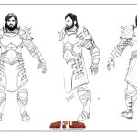 2d character and creature concept art for game design and modeling references