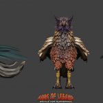 2d character and creature concept art for game design and modeling references