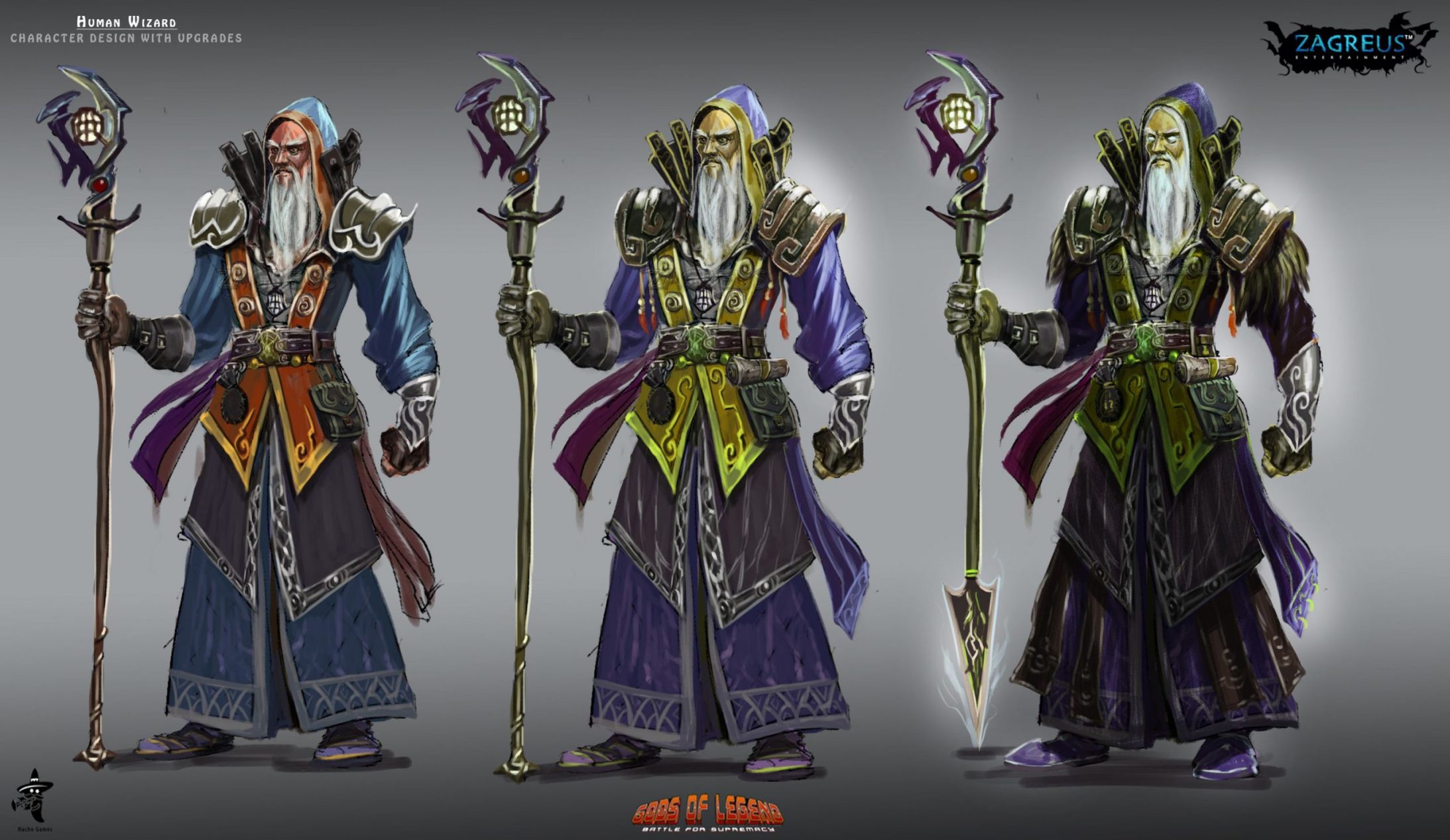 2d character and creature concept art for game design and modeling references