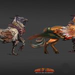 2d character and creature concept art for game design and modeling references