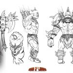 2d character and creature concept art for game design and modeling references