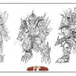 2d character and creature concept art for game design and modeling references