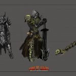 2d character and creature concept art for game design and modeling references