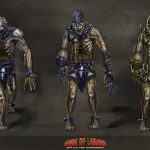 2d character and creature concept art for game design and modeling references