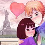 colorful 2d illustration depicting a whimsical scene with stylized characters and vibrant backgrounds anime and manga