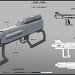 2d weapon concept art for game design and modeling references