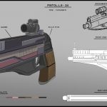 2d weapon concept art for game design and modeling references