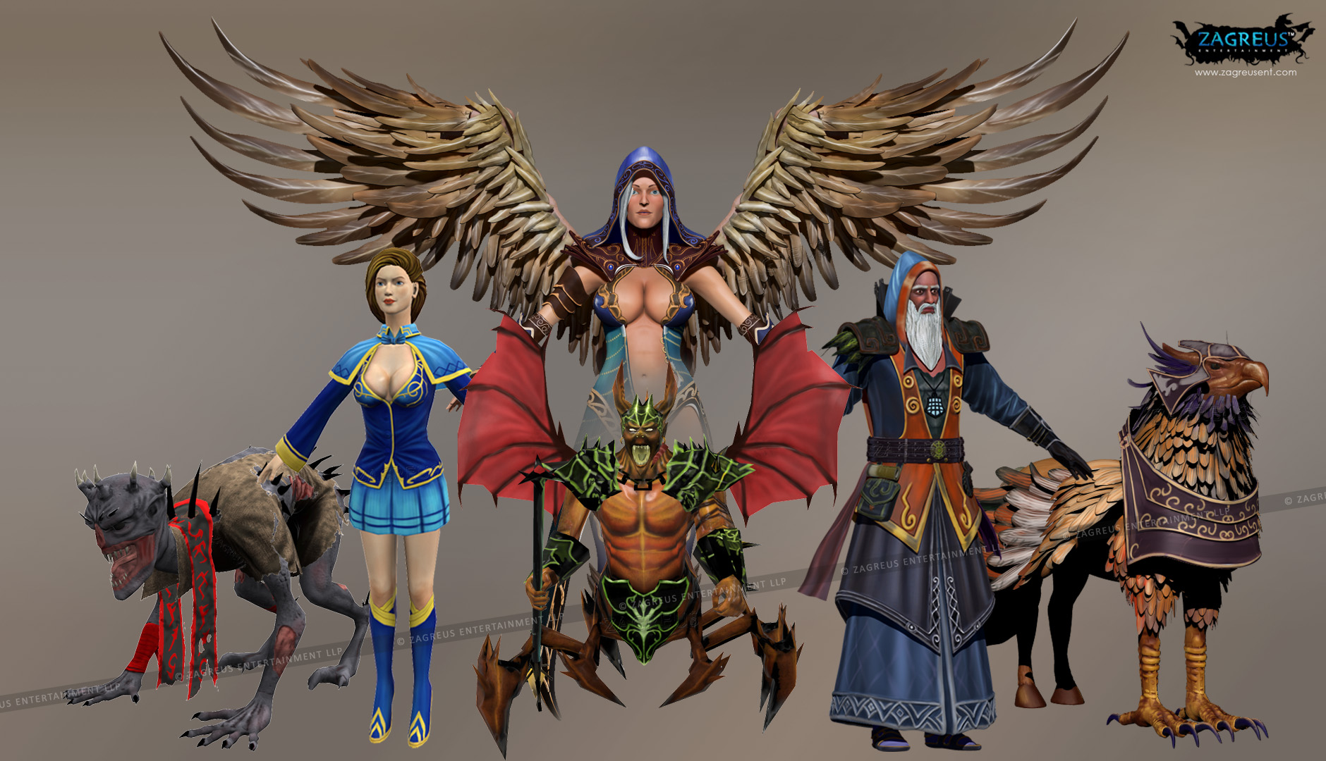 Realistic 3D game characters and creatures low poly mid poly models for real-time rendering
