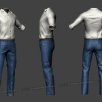 realistic 3d clothes with folds simulation modeling and texturing for characters